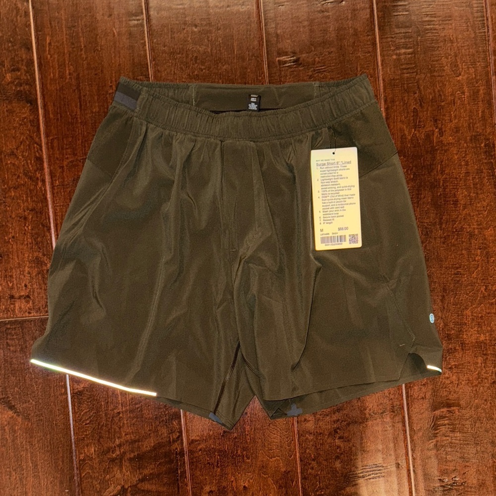 Men's Olive Green Lululemon Surge Shorts